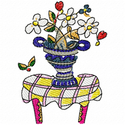 Vase For Flowers Embroidery Design 3